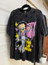 Charcoal Grey Animated Print Oversize T-shirts